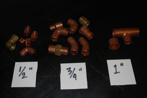 Copper fittings 1/2&#034;  3/4&#034; &amp; 1&#034; new for sale