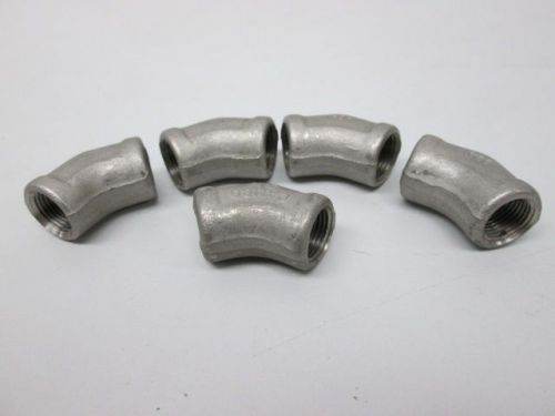 LOT 5 NEW CAMCO 304 ELBOW PIPE FITTING 45 DEG STAINLESS 3/8 IN NPT D241205
