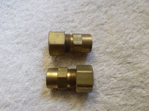 5 Brass Compression Tube Fitting Straight 1/4&#034; MPT Female to 1/2&#034; New