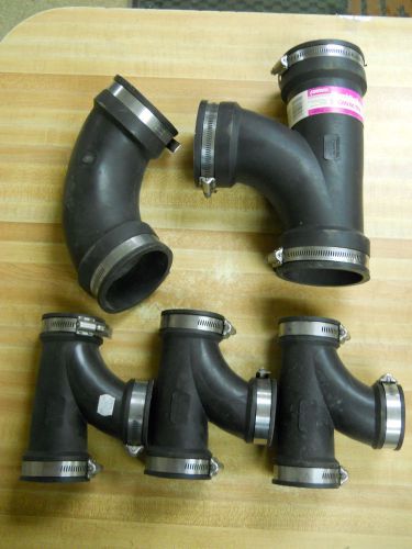 New lot  (5 pcs) assorted fernco rubber plumbing fittings t elbow  ~~look~~ for sale