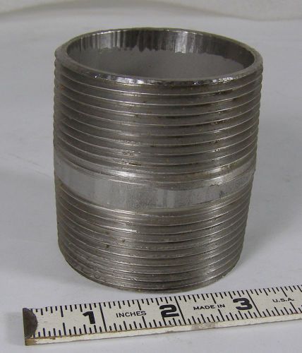 Schedule 40 2-1/2&#034; diam stainless steel pipe nipple    316 / l ss  threaded for sale
