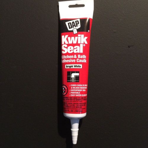 Dap kwik seal kitchen &amp; bath adhesive caulk - bright white 5.5oz for sale