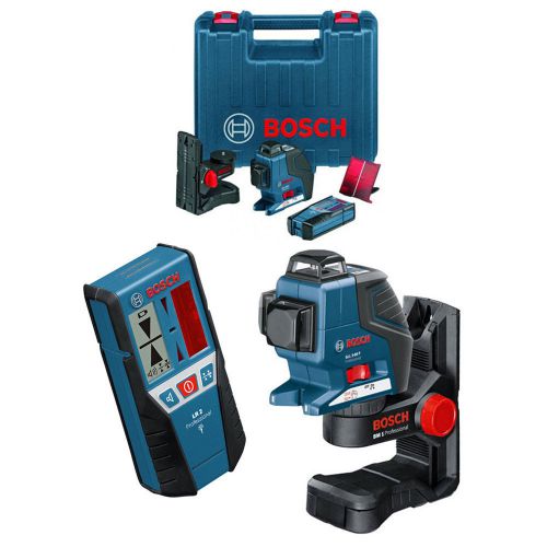 Bosch line laser gll 3-80 p professional + lr 2 receiver lr2 + bm 1 wall mount for sale