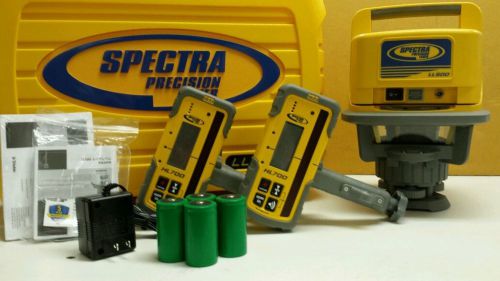 Trimble spectra precision ll500 level w/ ((2)) hl700 receivers &amp; recharge kit for sale