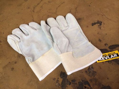 DT1 - Premium Gloves Double Leather Palm L Sewn w/ Kevlar Full Leather Back