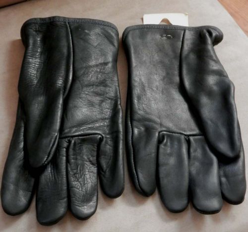 NEW STRONGHOLD Leather Buckskin BLACK work Gloves ( Cotton Lined ) Size M MED