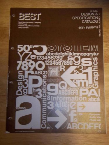 Vtg Best Manufacturing Co Catalog~Sign Systems/Plaques/Directories/Lettering