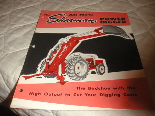 1957 SHERMAN POWER DIGGER BACKHOE FOR FORD TRACTORS SALES BROCHURE