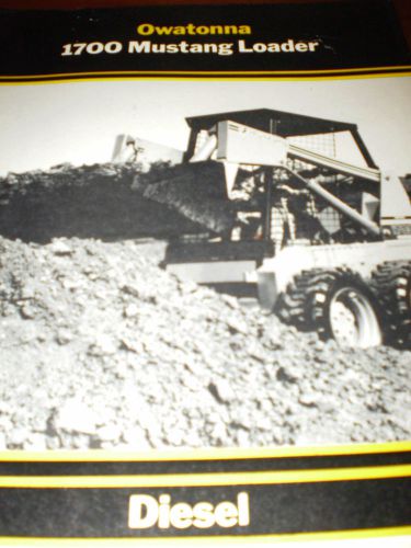 Owatonna 1700 Mustang Loader Specifications Brochure 1970