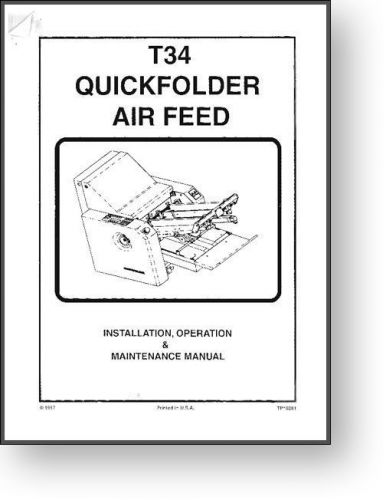 Stahl T34 Quickfolder Operator&#039;s &amp; Installation Manual