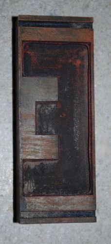 Vintage / Antique Letterpress Wood Printer's Type Reverse Initial letter E