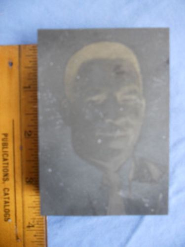 2 1/4&#034; x 3 1/4&#034; Vtg Printing Block Photo Plate Man&#039;s Face