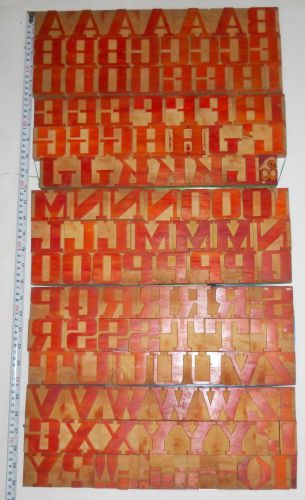 121 piece vintage letterpress wood wooden type printing blocks 50mm for sale
