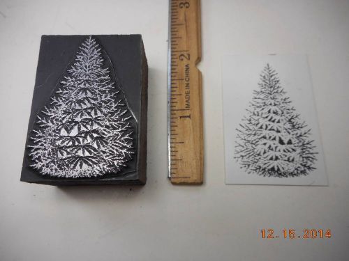 Letterpress Printing Printers Block, Perfect Fir Tree, Cone Shape