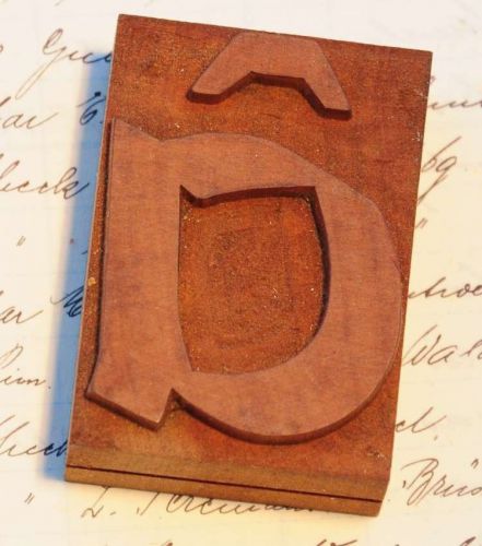 letter: a rare unused wood type letterpress printing block woodtype font antique