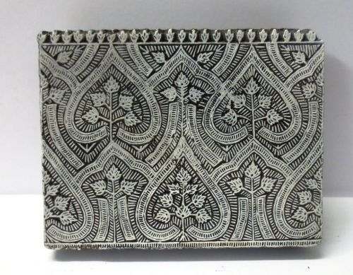 VINTAGE WOODEN CARVED TEXTILE FABRIC PRINT BLOCK STAMP FINE DETAILED CARVING 04