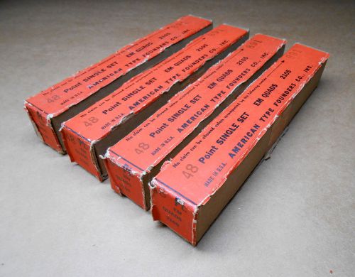 Vintage ATF Foundry Type Metal, Letterpress-48pt. em quads, NOS