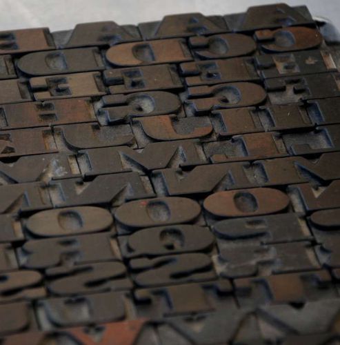 Rare letterpress wood printing blocks 79pcs 0.47&#034; tall wooden type woodtype ABC