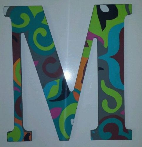 Handpainted &#034;Groovy&#034; theme 8&#034; Wooden Letter ***A-Z your choice***