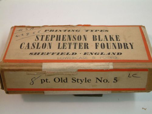 NEW 8pt. Old Style No.5 / lowercase &amp; points / Stephenson Blake Letterpress Type