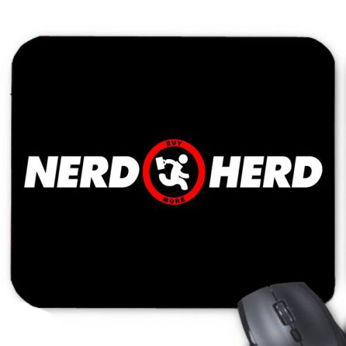Nerd Herd Buy More Black Logo Mouse Pad Mat Mousepad Hot Gift