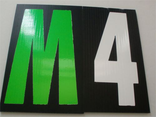 Black Sign Letters - Qty 220 – 110 8&#034; WHITE &amp; 110 8&#034; GREEN Letters W/Free Track