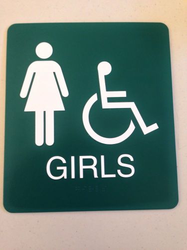 Women&#039;s Handicap Braille Restroom Sign 8&#034;x8&#034; ADA COMPLIANT