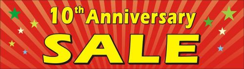 3ftX10ft Custom Printed 10th (25th, 50th) Anniversary SALE Banner Sign