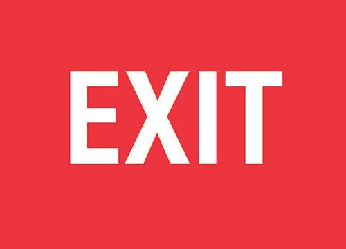 Exit Red Single Sign (1) Work Place Door Hanging Sign Quality Safety Doors s152