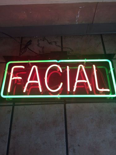 USED  &#034;FACIAL&#034; 32x13 BORDER REAL NEON SIGN w/CUSTOM OPTIONS 10056 BUSINESS SIGN