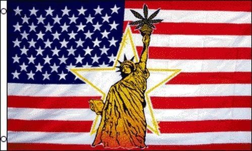 Statue of Liberty USA Marijuana Flag 3&#039;x5&#039; Polyester - 032