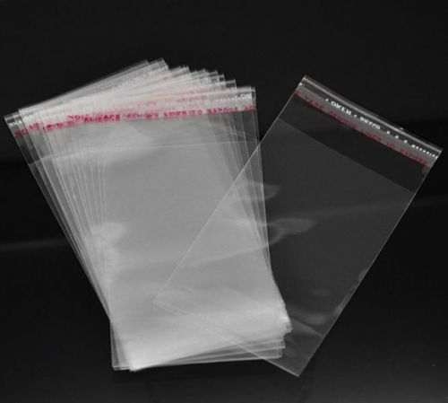 200 Clear Self Adhesive Seal Plastic Bags 11x6cm(Usable Space:9cmx6cm)