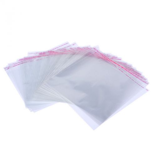 50PCs Clear Self Adhesive Seal Plastic Bags 26x24cm Usable Space 26cm x21cm
