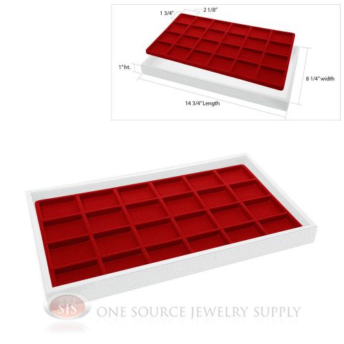 White plastic display tray 24 red compartment liner insert organizer storage for sale
