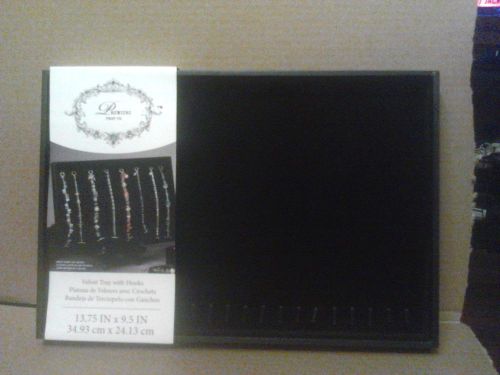 BLACK VELVET LINED JEWELRY DISPLAY TRAY FOR BRACELETS &amp; NECKLACES -NEW!