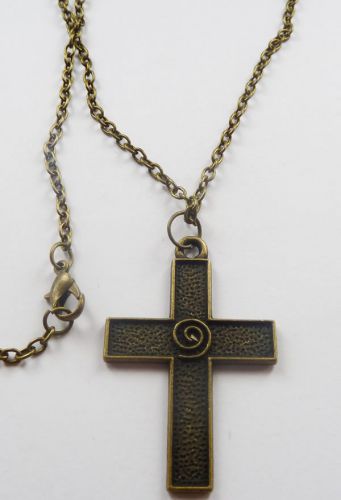Lots of 10pcs bronze plated cross Costume Necklaces pendant 644mm