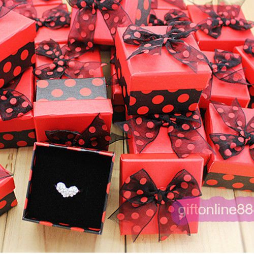 Wholesale 24pcs jewellery finger ring gift case box 21