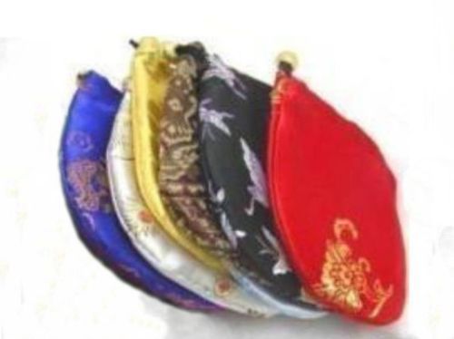 WHOLESALE 5 Pcs China Silk Jewelry Pouches 10x10CM Random color