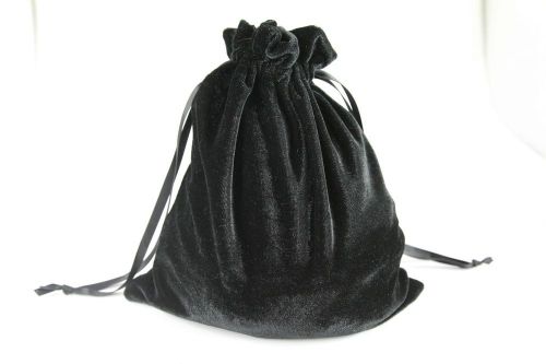 10pcs Large Velvet Bags Black Drawstring Pouches Gift Wedding Favors Jewelry 8&#034;