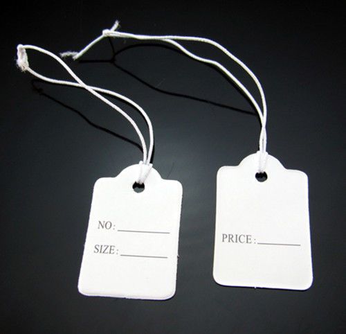 Free 100pcs cardboard rectangle tagging dealer price jewelry display tags 27mm for sale