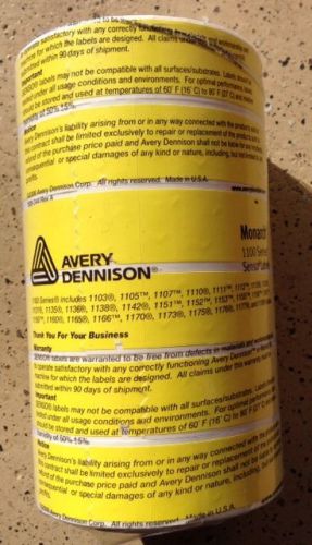 MONARCH 1158 /1185 YELLOW PIGGYBACK LABELS 4,500 LBLS WITH INKER 750/RL 6RLS/PK