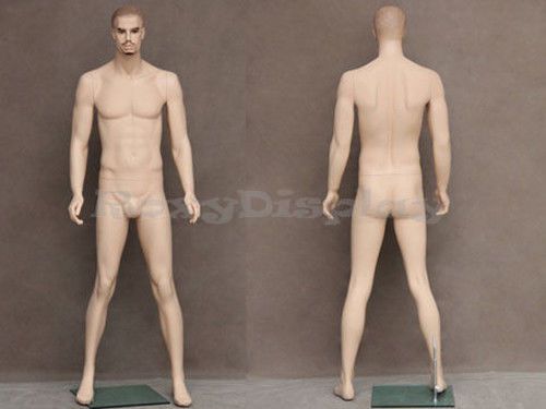 Male Fiberglass Realistic Mannequin with Molded Hair Dress From Display #MZ-WEN8
