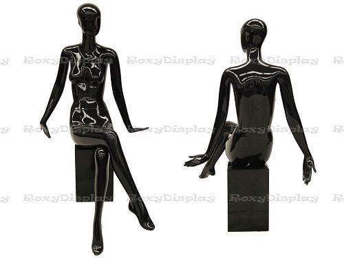 Female Fiberglass Glossy Black Mannequin Eye Catching Abstract Style #MD-XD08BK