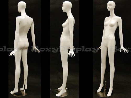 Female Fiberglass Mannequin High Glossy White Abstract Fashion Style #MZ-IVY2