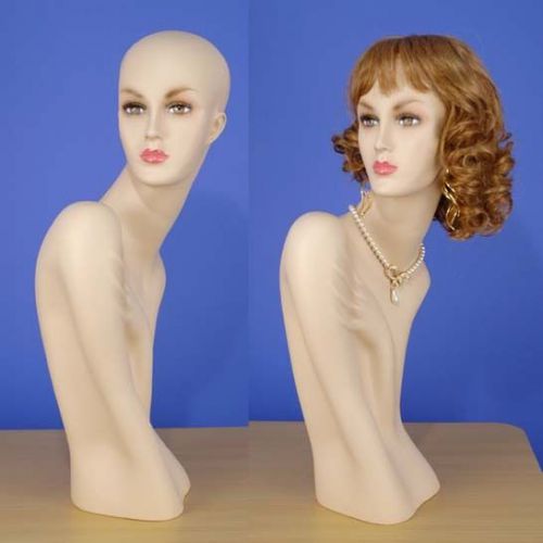 25&#034; Brand New Flesh Tone Head &amp; Bust Female Mannequin 1013N 