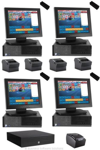New 4 Stn Restaurant Touch Screen POS System &amp; Software