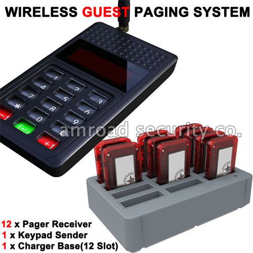 Y-P801 Wireless Guest Paging System Restaurant Calling System w 12pcs Receiver