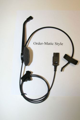Headset for Order-Matic Fast Food Drive Thru Restaurant System