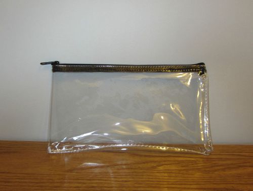 1 CLEAR VINYL ZIPPER WALLET BANK BAG MONEY JEWELRY POUCH COIN CURRENCY COUPONS