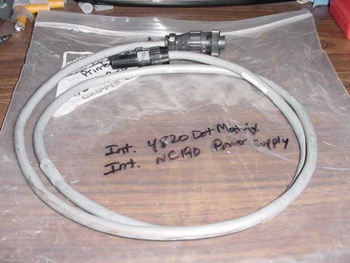 Rare Intermec/Norand 4820 Dot Matrix to NC190 Power Supply Cable, 206-612-001.